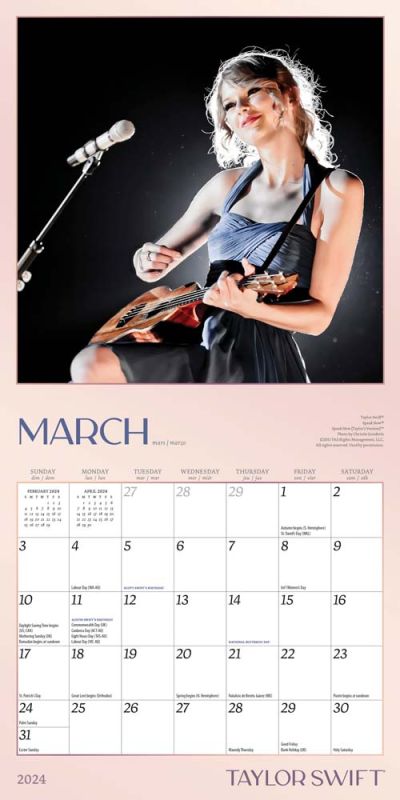 Taylor Swift 2024 Mini 7x7 Square Calendar [Browntrout] - LV'S Global Media