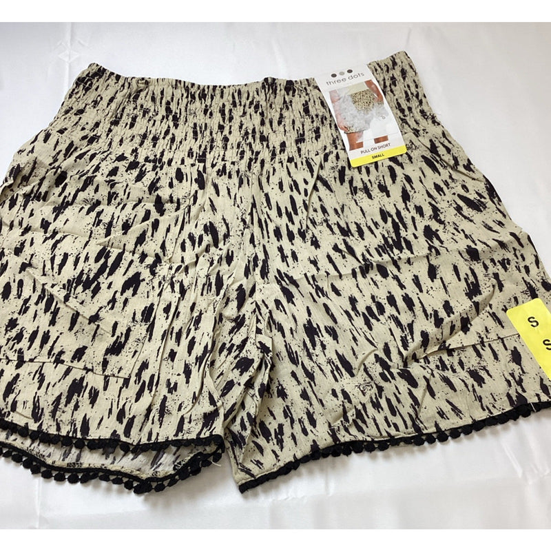 Three Dots Women's Relaxed Fit Printed Shorts Mid Rise, Animal Print, Size Small