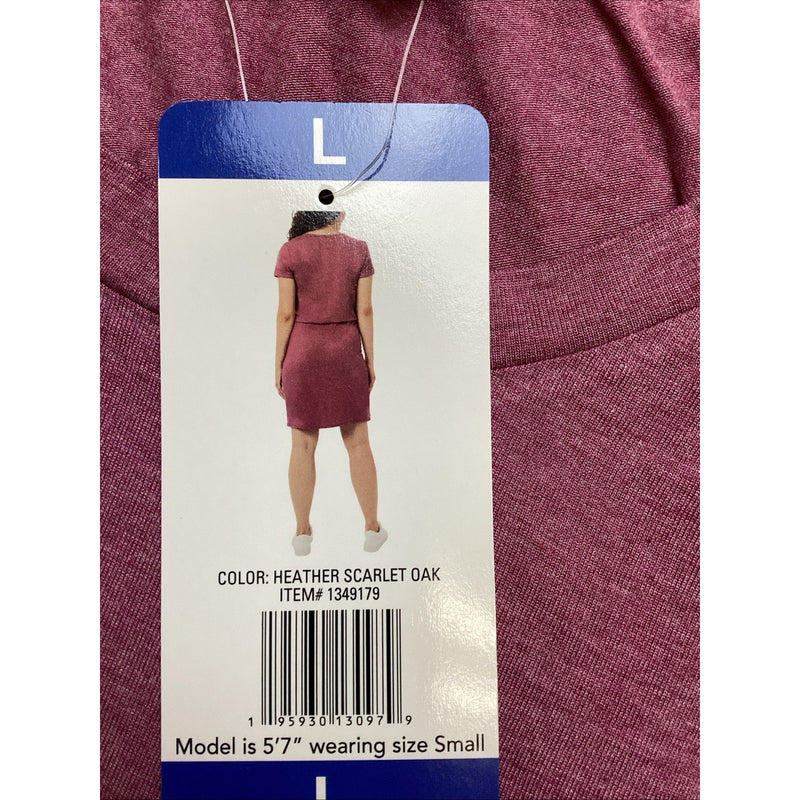 32 Degrees Cool Women's Lightweight Lux Dress, Heather Scarlet Oak, Size: Large