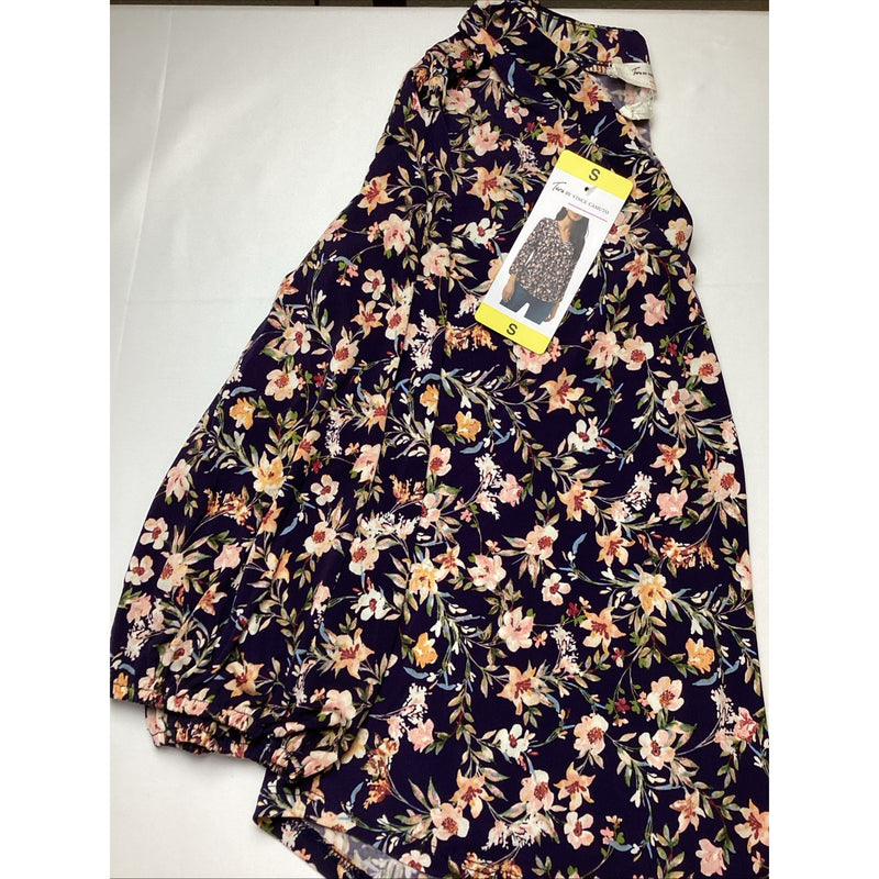Two by Vince Camuto Women's V-Neck Blouse, 3/4 Sleeve, Navy Floral, Size: Small