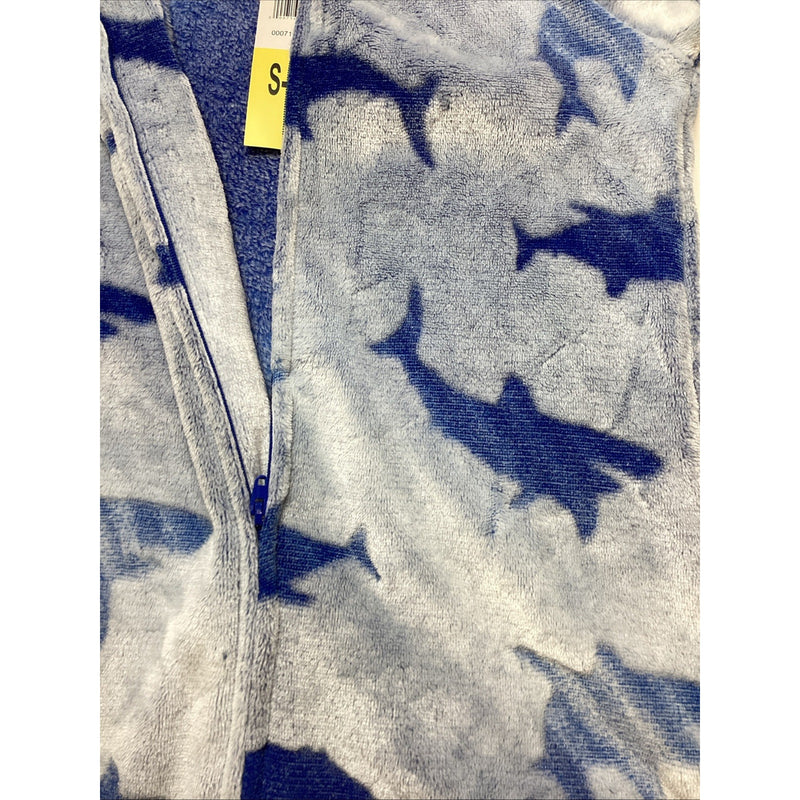 Saint Eve Youth Hooded Fleece Blanket Sleeper Blue Shark, Size: Small 7/8