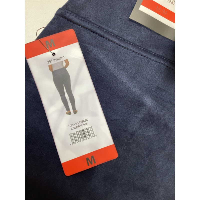 Women's Andrew Marc Faux Suede Pull On Pant 29" Inseam, Navy Blue, Size: Medium