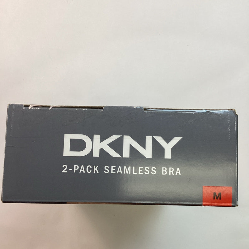 DKNY 2-Pack Seamless Bra Soft Stretch Fabric, Brown/Light Pink Size, Medium