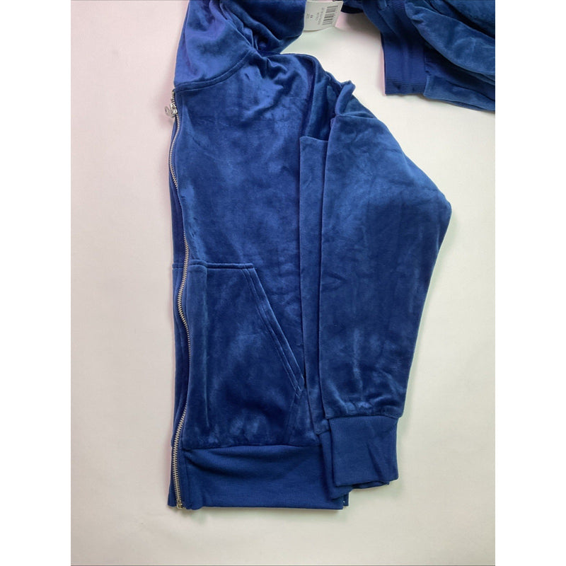 Felina Ladies 2-Piece Soft Luxe Velour Zip Hoodie & Jogger Set, Sodalite Blue XS