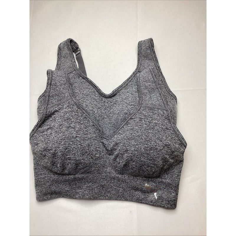 Puma Performance Women's Seamless Sports Bra 2-Pack, Gray, Size S -OpenBox