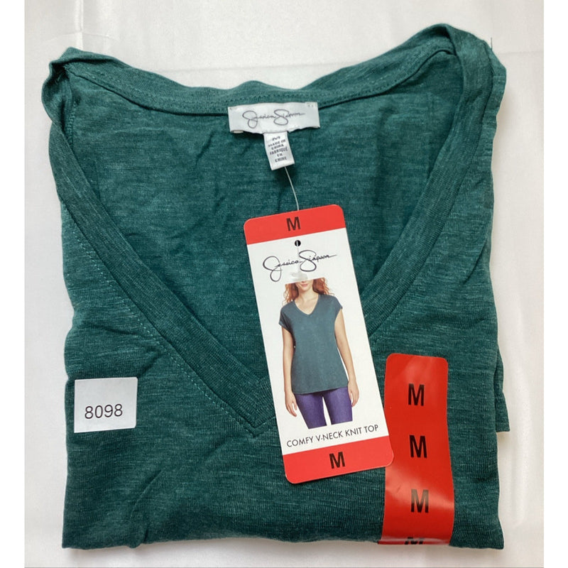 Jessica Simpson Ladies' Comfy V-Neck Knit Top, Pacific Green, Size: Medium