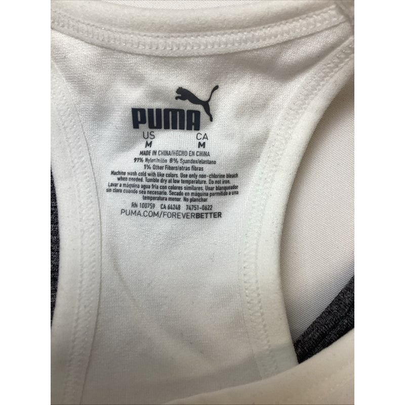 Puma Performance Seamless Sports Bra, 3 Pack, Wht/Grey/Black, Size: M - OpenBox