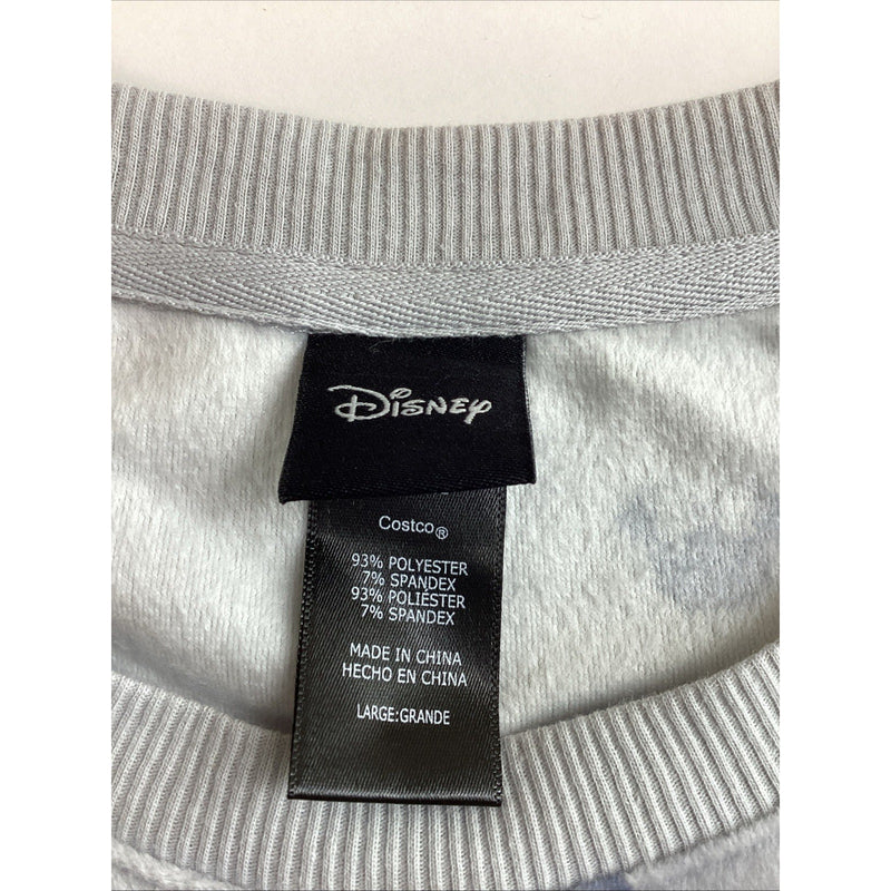 Disney Ladies' 2 Piece Silky Stretch Fleece Pajama Set, Gray Mickey & Minnie, L