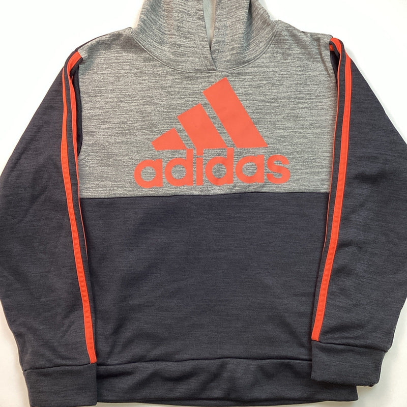 Adidas Boys Youth Pull-Over Hoodie, Black & Gray, Size: M 10/12