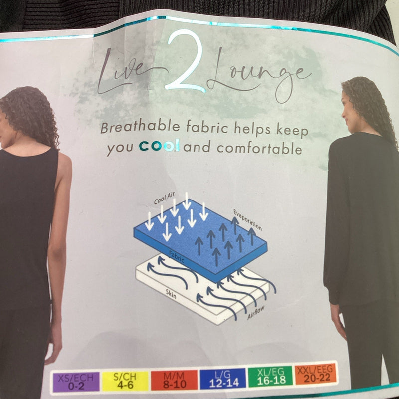 Live 2 Lounge Women's 3-Piece Cooling Effects Lounge Set Cardigan, Tank, Pant, L