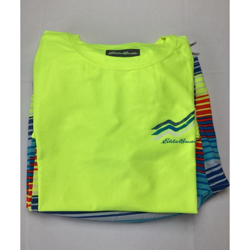 Eddie Bauer Youth Boys Swim Trunks & T-shirt 2-Piece Set, Yellow, Size: L-14/16