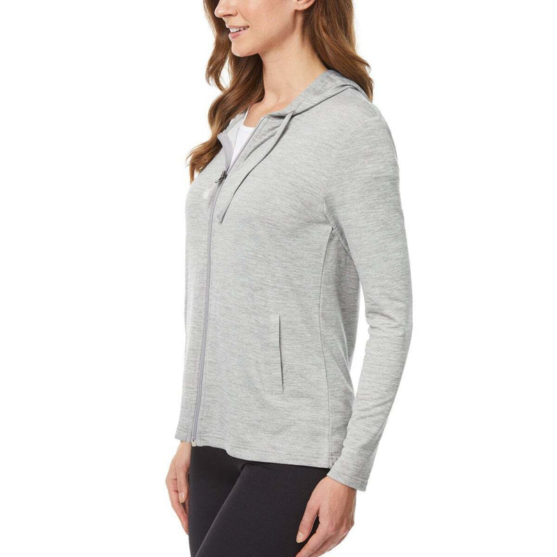 32 Degrees Ladies' Lightweight Full-Zip Hoodie w/Pockets, Gray, Size: XS - 1 Pz