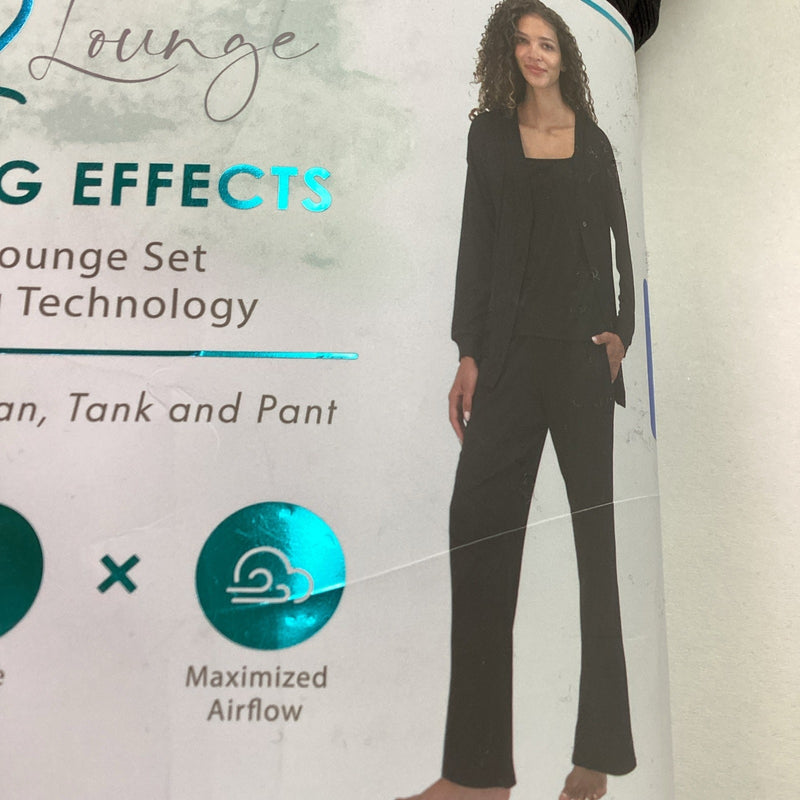 Live 2 Lounge Women's 3-Piece Cooling Effects Lounge Set Cardigan, Tank, Pant, L