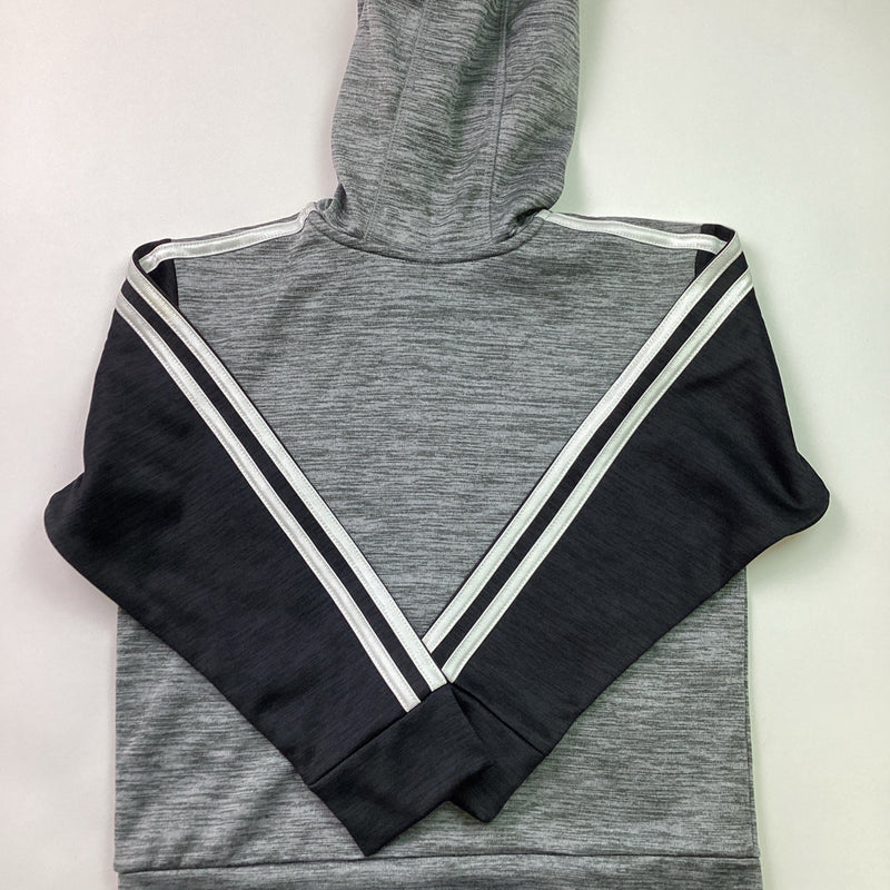 Adidas Youth Boys Kids 2-Piece Striped Hoodie & Jogger Set, Black/Gray, Size 5