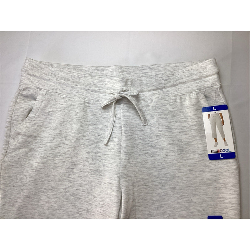 32 Degrees Cool Ladies' Soft Pull on Capri Lounge Pants, Heather White, Size L