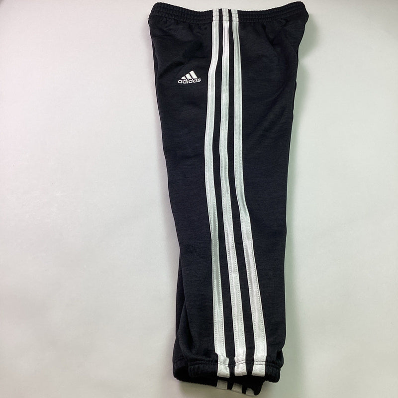 Adidas Youth Boys Kids 2-Piece Striped Hoodie & Jogger Set, Black/Gray, Size 5