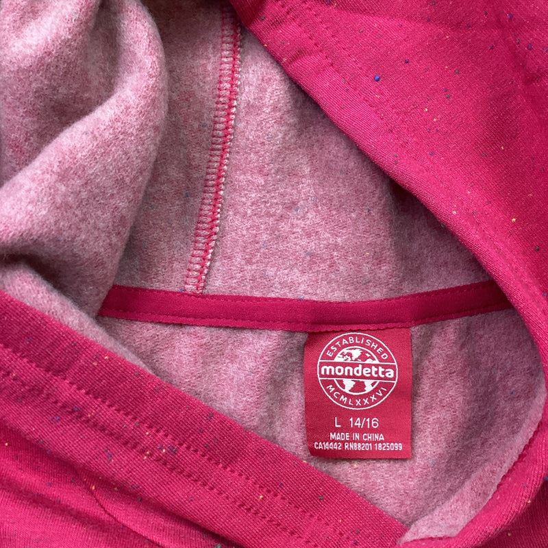 Mondetta Youth Girl's 2-Piece Hoodie & Jogger Set - Pink Sparkles, Size L 14/16