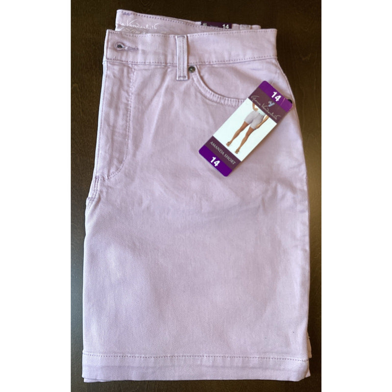 Gloria Vanderbilt Women's Amanda Shorts High Rise, Lavender Kiss, Size: 14