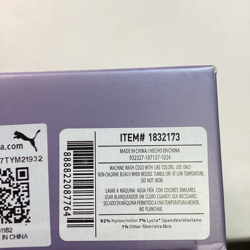 Puma 2-Pack Performance Square Neck Seamless Sports Bra, White & Purple, Small
