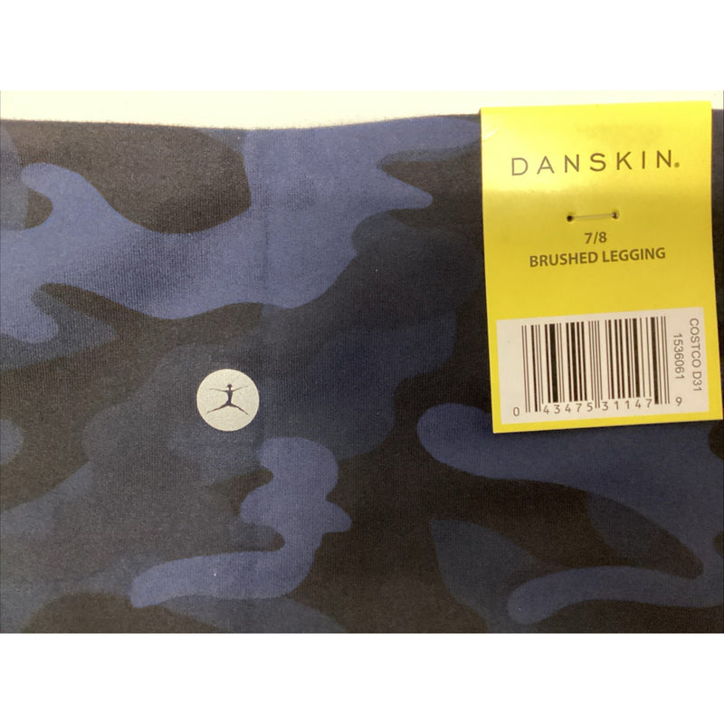 Danskin Womens High Rise 7/8 Leggings, Waistband Pockets - Navy Camo Size: Small