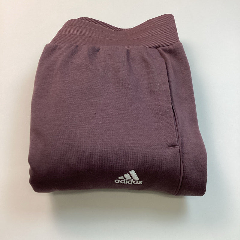 Adidas Ladies' Relaxed Fit Tapered Legs Fleece Pant - Purple (Shadow Fig) Size L