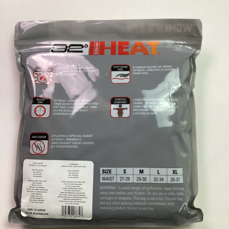 32 Degrees Women's 2 Pack Lightweight Heat Pant Wicks Moisture, Black, Size: XL