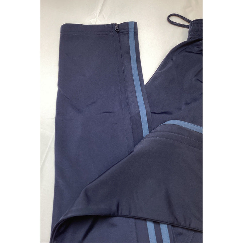 Men's Adidas Tricot Zip Leg Athletic Track Pants, Navy w/Blue Stripes, Size: S