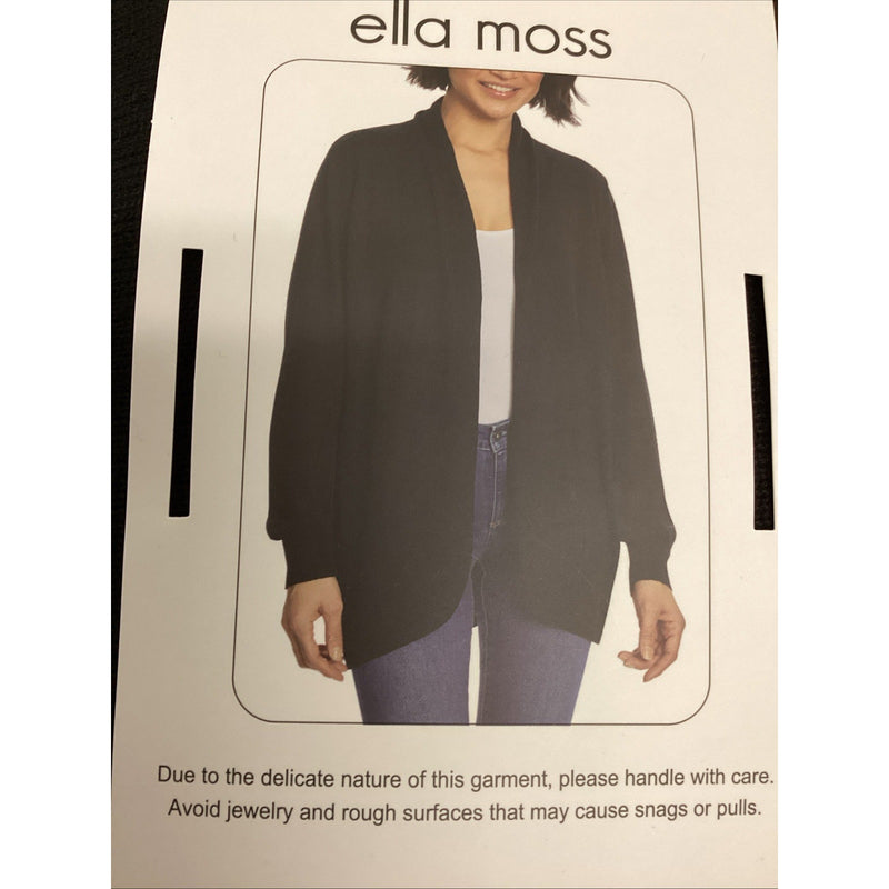 Ella Moss Lightweight Women’s Cardigan Sweater Long Sleeves- Black, Size: Medium