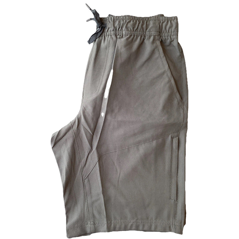 Gerry Men’s Pull On 4-Way Stretch Trail Shorts w/Zip Pockets, Gray, Size: Small