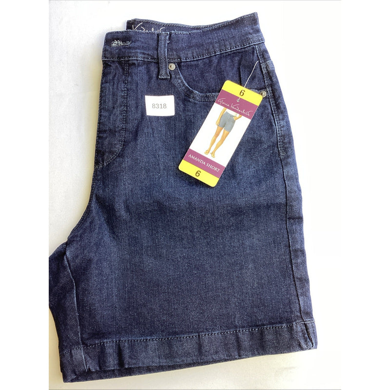 Gloria Vanderbilt Amanda Shorts High Rise Short Lenght Portland Dark Blue Size 6