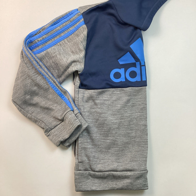 Adidas Boys Youth Pull-Over Hoodie, Blue & Gray, Size: M 10/12