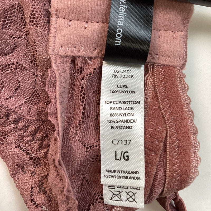 Felina Wireless Lace Bralette, Mauve/Pink, Large