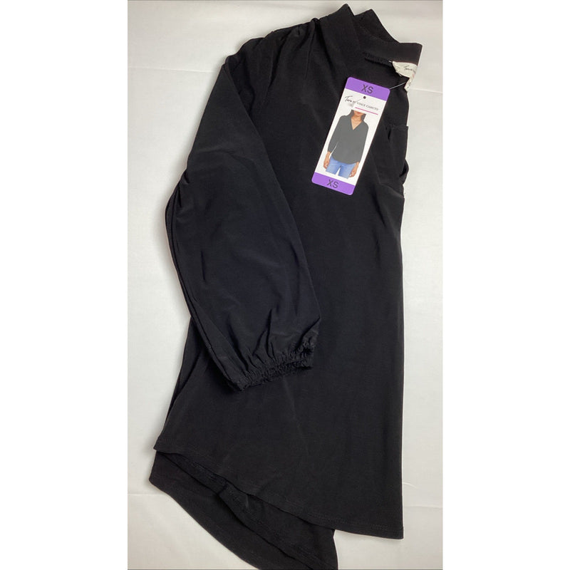 Two by Vince Camuto Women's V-Neck Blouse, 3/4 Sleeve, Black, Size: XS
