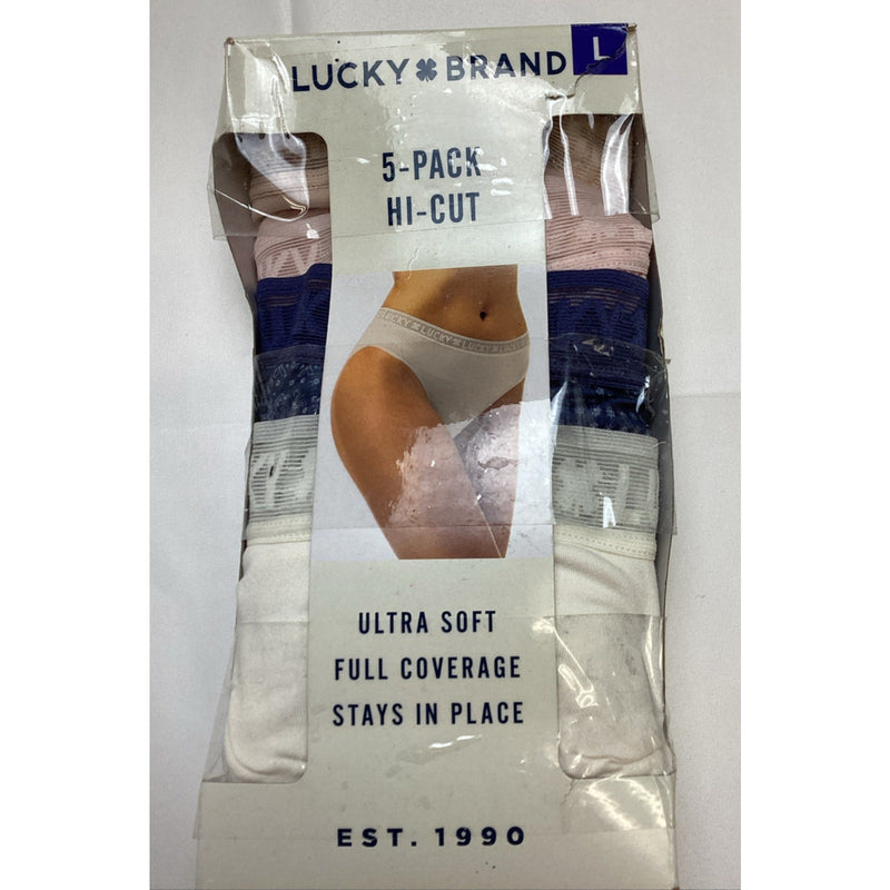 Lucky Brand Ladies' Hi Cut, 5-Pack Ultra Soft Panties, Size: Large - Damaged Box