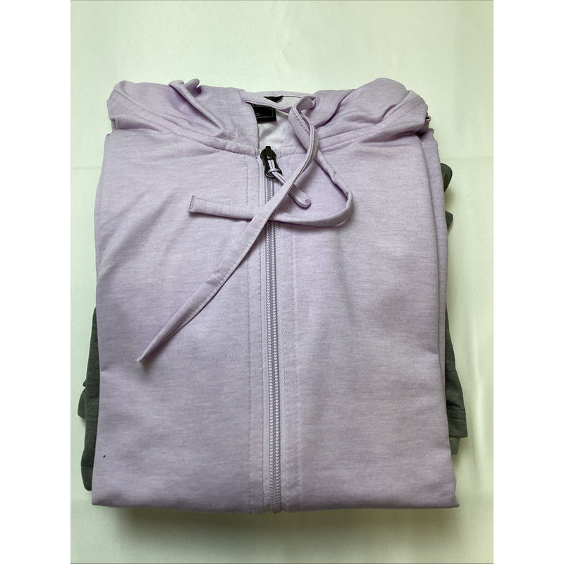 32 Degrees 2-Pack Women’s Full Zip Hoodie, Gray/Lavender, Size: L - New w/o Tags