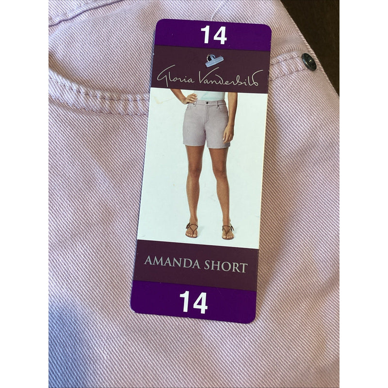 Gloria Vanderbilt Women's Amanda Shorts High Rise, Lavender Kiss, Size: 14