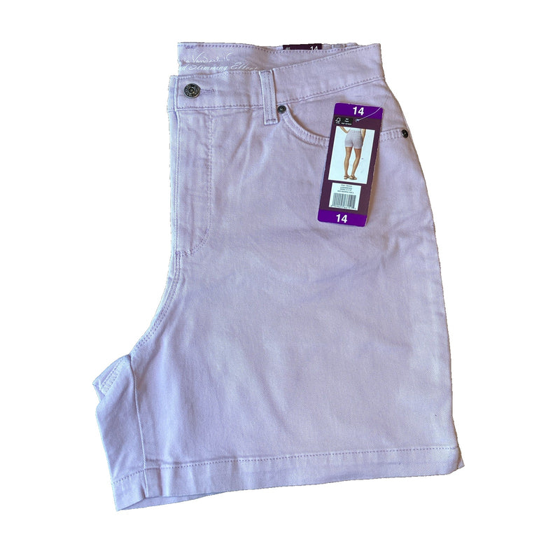 Gloria Vanderbilt Women's Amanda Shorts High Rise, Lavender Kiss, Size: 14