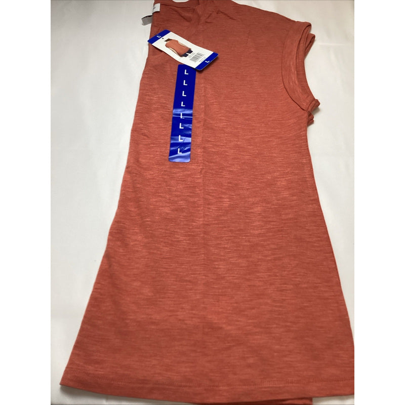 Jessica Simpson Ladies' Comfy V-Neck Short Sleeve Knit Top, Burnt Sienna Size: L