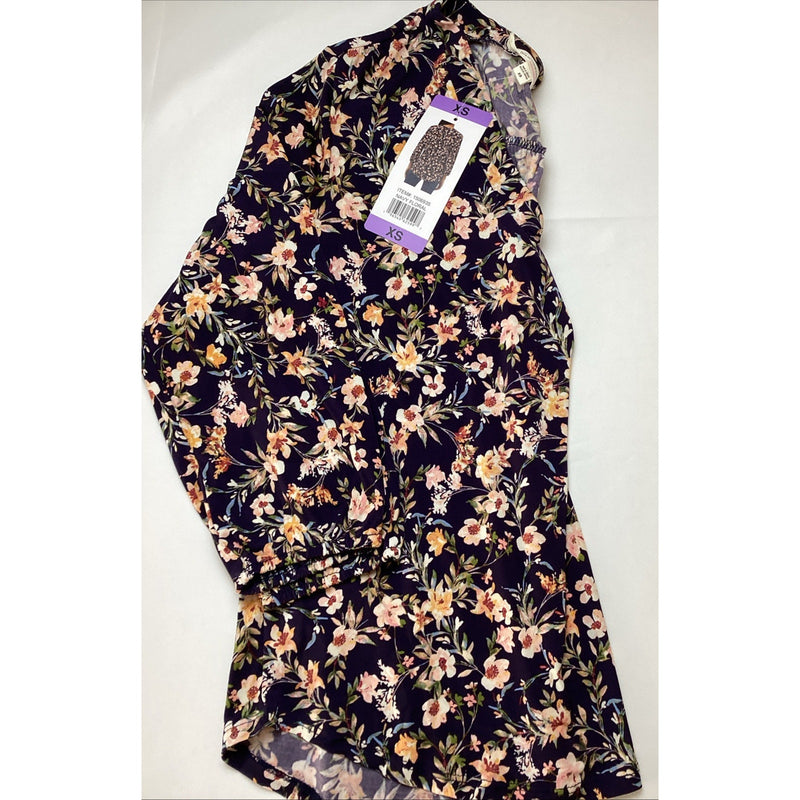Two by Vince Camuto Women's V-Neck Blouse, 3/4 Sleeve, Navy Floral, Size: XS