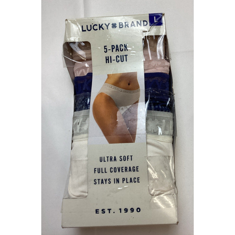 Lucky Brand Ladies' Hi Cut, 5-Pack Ultra Soft Panties, Size: Large - Damaged Box