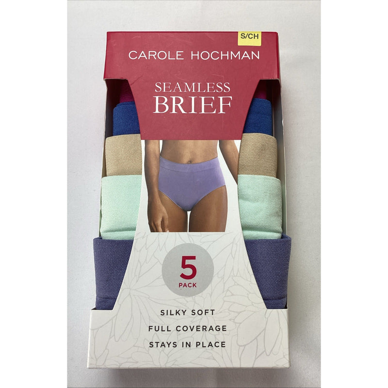 Carole Hochman Women's 5-Pack Silky Soft Seamless Brief, Multi, Size: Small