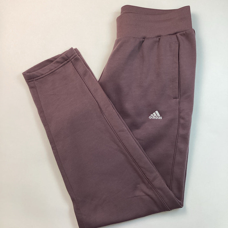 Adidas Ladies' Relaxed Fit Tapered Legs Fleece Pant - Purple (Shadow Fig) Size L