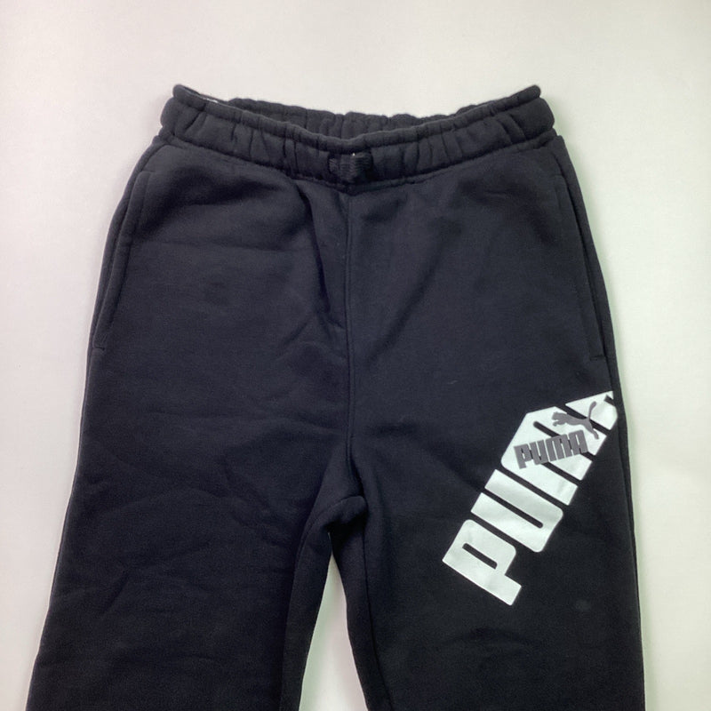 Puma Youth Boys Fleece Jogger Sweatpants w/Logo Drawstring, M (10/12) Black