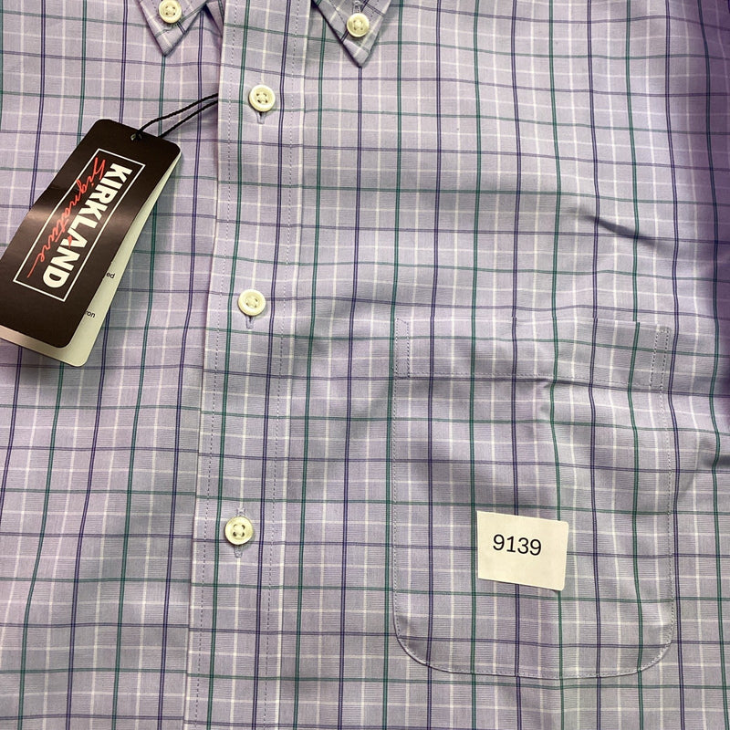 Kirkland Signature Traditional Fit Long Sleeve Dress Shirt, Blue Size 16.5-36/37