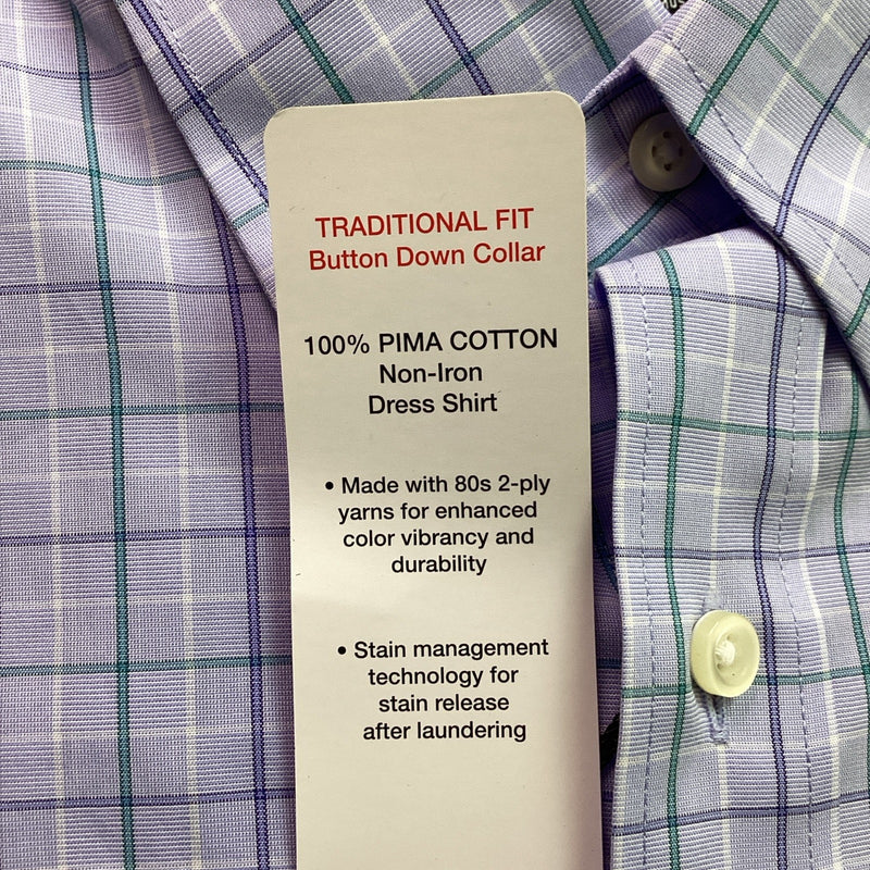 Kirkland Signature Traditional Fit Long Sleeve Dress Shirt, Blue Size 16.5-36/37