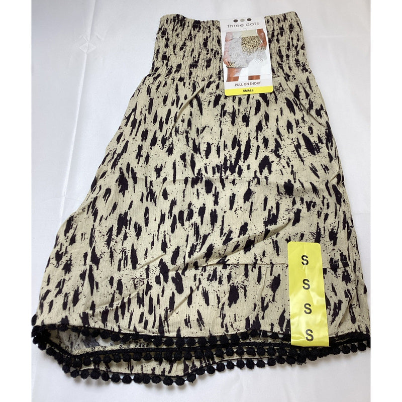 Three Dots Women's Relaxed Fit Printed Shorts Mid Rise, Animal Print, Size Small