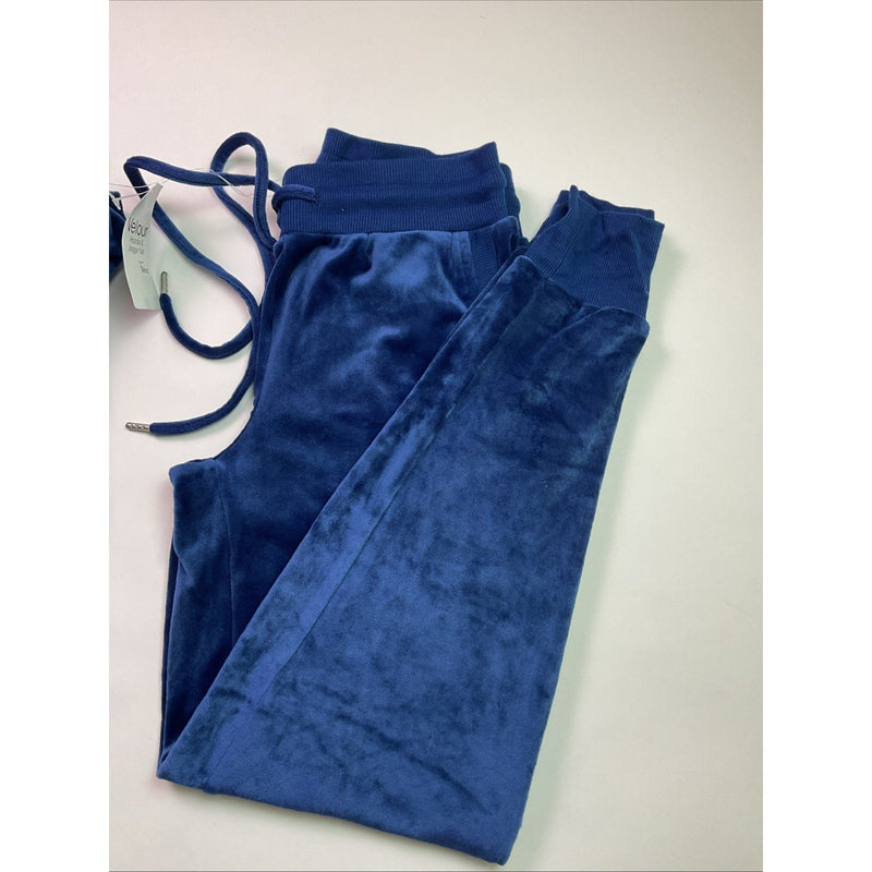 Felina Ladies 2-Piece Soft Luxe Velour Zip Hoodie & Jogger Set, Sodalite Blue XS