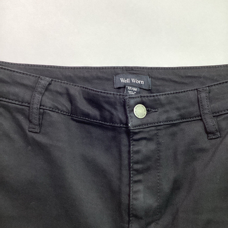 Well Worn Ladies High-Rise Tencel Blend Cargo Pants, Black, Size 12/32 Inseam 31