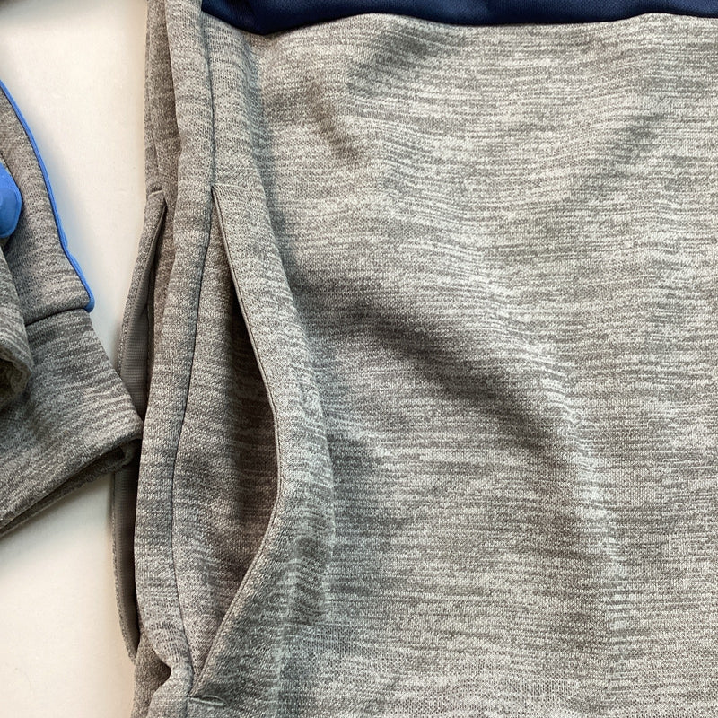 Adidas Boys Youth Pull-Over Hoodie, Blue & Gray, Size: M 10/12