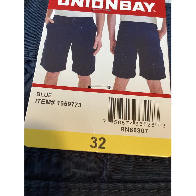 Unionbay Men’s Lightweight Relaxed Fit Stretch Cargo Shorts, Blue, Size: 32